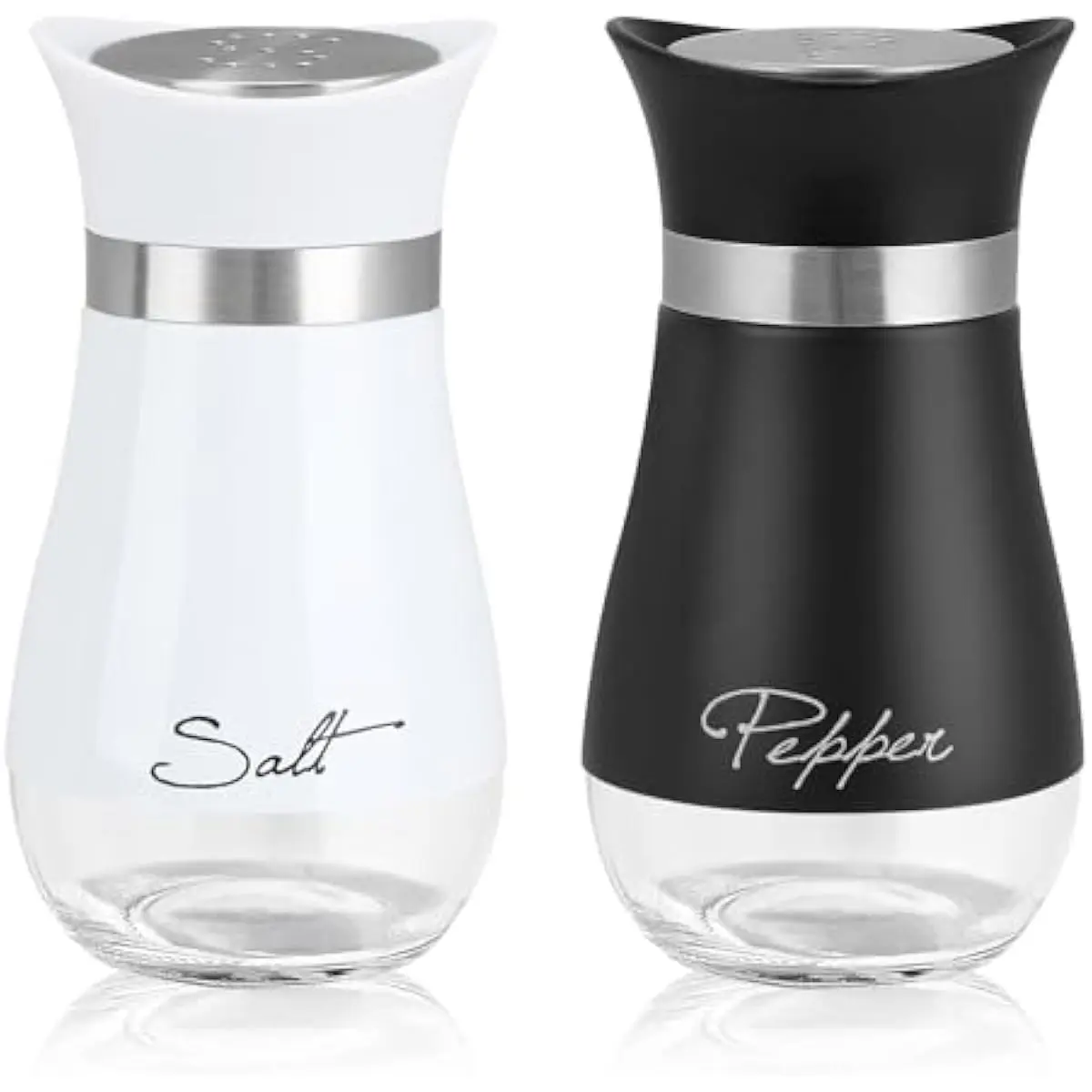 Accmor Salt and Pepper Shakers Set, 4 oz Stainless Steel Salt Pepper ...