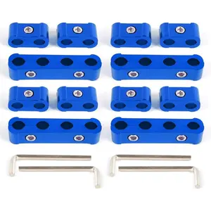 Spark Plug Wire Separator Divider Kit Fit for 8mm 9mm 10mm Aluminum Alloy Wire Separators Blue