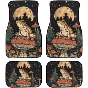 Moon Frog Car Floor Mats Forest Mushroom Heavy Duty Car Mats Car Accessories for Men&Women,4 Piece Set Car Interior Accessory