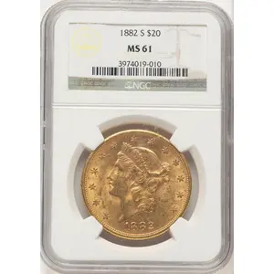 Liberty Double Eagles (1882-S $20 Brown Label)