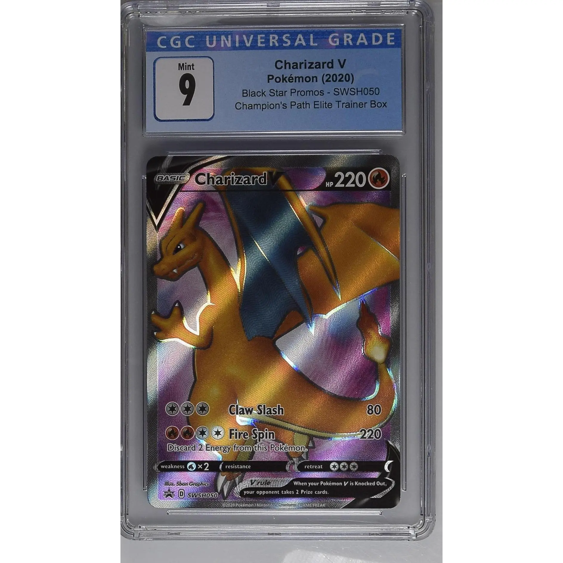 Charizard V SWSH050 Champion's Path Elite Trainer Box Pokemon CGC 9 Mint