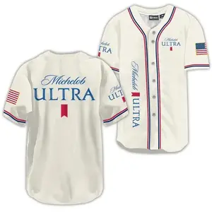 Michelob Ultra Beer Baseball Jersey, USA Flag Baseball Jersey, 4th of July Jersey, Baseball Club Jersey, Baseball Team Jersey