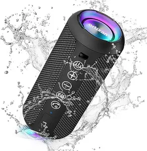 【Ortizan】IPX7 Waterproof, 24W Stereo, HD noise reduction Wireless Stereo Pairing, 30H Play Time (Black)x10 Audio Speakers Smartphone