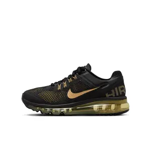 Nike Air Max 2013 Closed Sneaker with Black and Gold Color Scheme, Comfortable Fit for Casual and Training Use