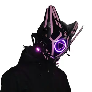 Cyberpunk Reflective Full-Face Helmet | Techwear Mask for Cosplay & Festivals