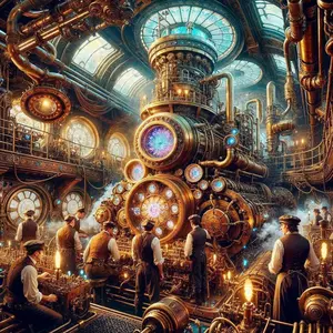 5D DIY Full Drill Round Diamond Painting - Steampunk Machine. Mosaic, Canvas - DIY Decorative Painting, Home Wall Decor, Suitable for Halloween and Christmas, Birthday and Anniversary Gifts.