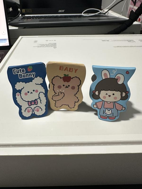 3 pcs Non-slip Magnetic Bookmark for Students Cute Bunny & Baby Designs Must Have for Reading Essential for Students Magnetic Feature Versatile Use