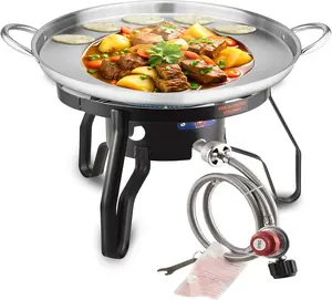 ARC 23" Heavy Duty Stainless Steel Concave Discada Disc Cooker Cazo and 55000BTU Propane Burner Camping Stove,Great Comal para Tacos Tortillas Maker,Outdoor Gas Stove Burner Cooker for Cooking
