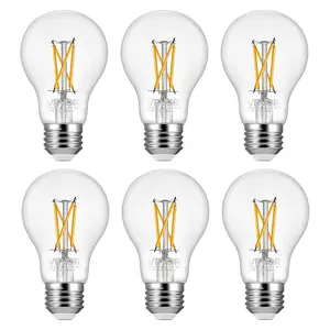 VEVOR 6 Pack Edison Bulbs LED A19 Vintage 4.5W 450 Lumens 2700K Warm White E26 Base Dimmable Filament Bulbs for Home Bedroom Office Farmhouse CRI80+