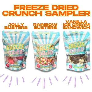 Freeze Dried Crunch Sampler - Large BAGS - 3-Pack - Jolly Puffers - Rainbow Bites - Ice Cream Sandwich Bites - Trend -  Candy
