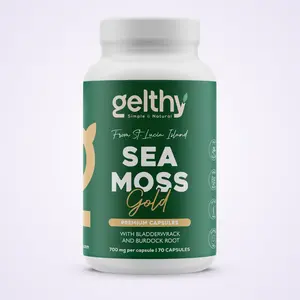 Organic Sea Moss with Bladderwrack and Burdock Root (70) Capsules x 700mg Supplement