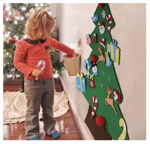 Aytai DIY Felt Christmas Tree Set with Ornaments for Kids, Xmas Gifts, New Year Door Wall Hanging Decorations