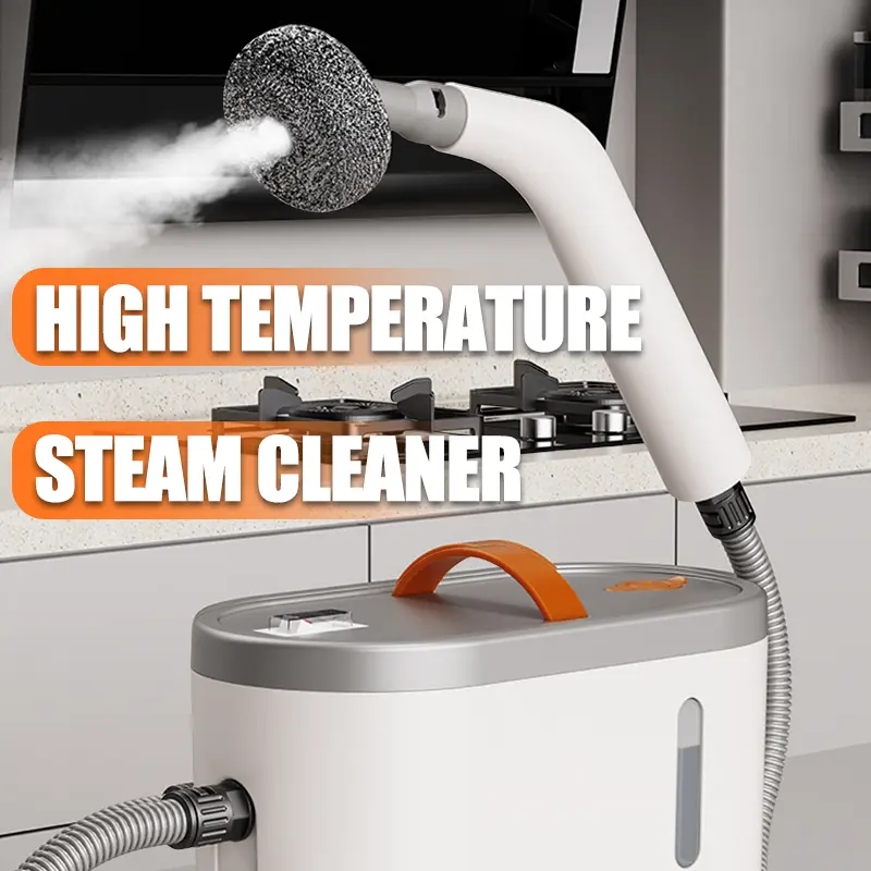 PINEYPLACE Portable 1200W High-Power Fast Heating Handheld Steam Cleaner — 6 multifunctional nozzles, large capacity, dual safety protection, automatic overheat protection, reaches up to 2.5 m (suitable for kitchen, floors)