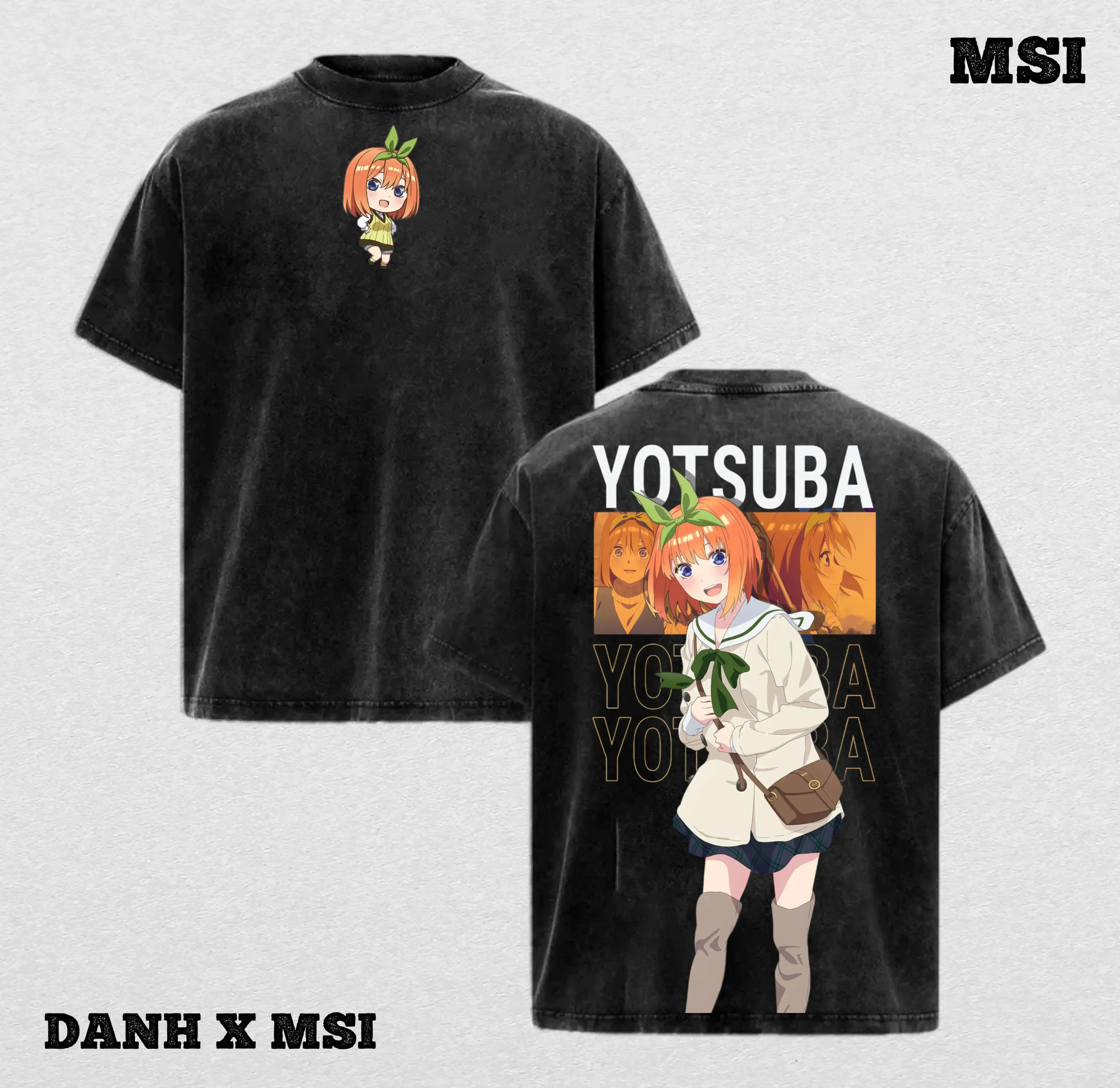 Yotsuba Nakano| Quintessential Quintuplets Washed Tee Streetwear Tee Hoodie “Boundless Cheer — A Spirit That Lifts Everyone” — For Anime Fans, For Drops That Radiate Legendary Charm