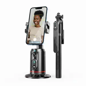 AI Auto Face Tracking Tripod Combo, 360° Rotating Auto Tracking Phone Stand with Selfie Stick Tripod, No APP Required, with Remote Handle and Gesture Control, Smartphone Cellphone Camera phone tripod