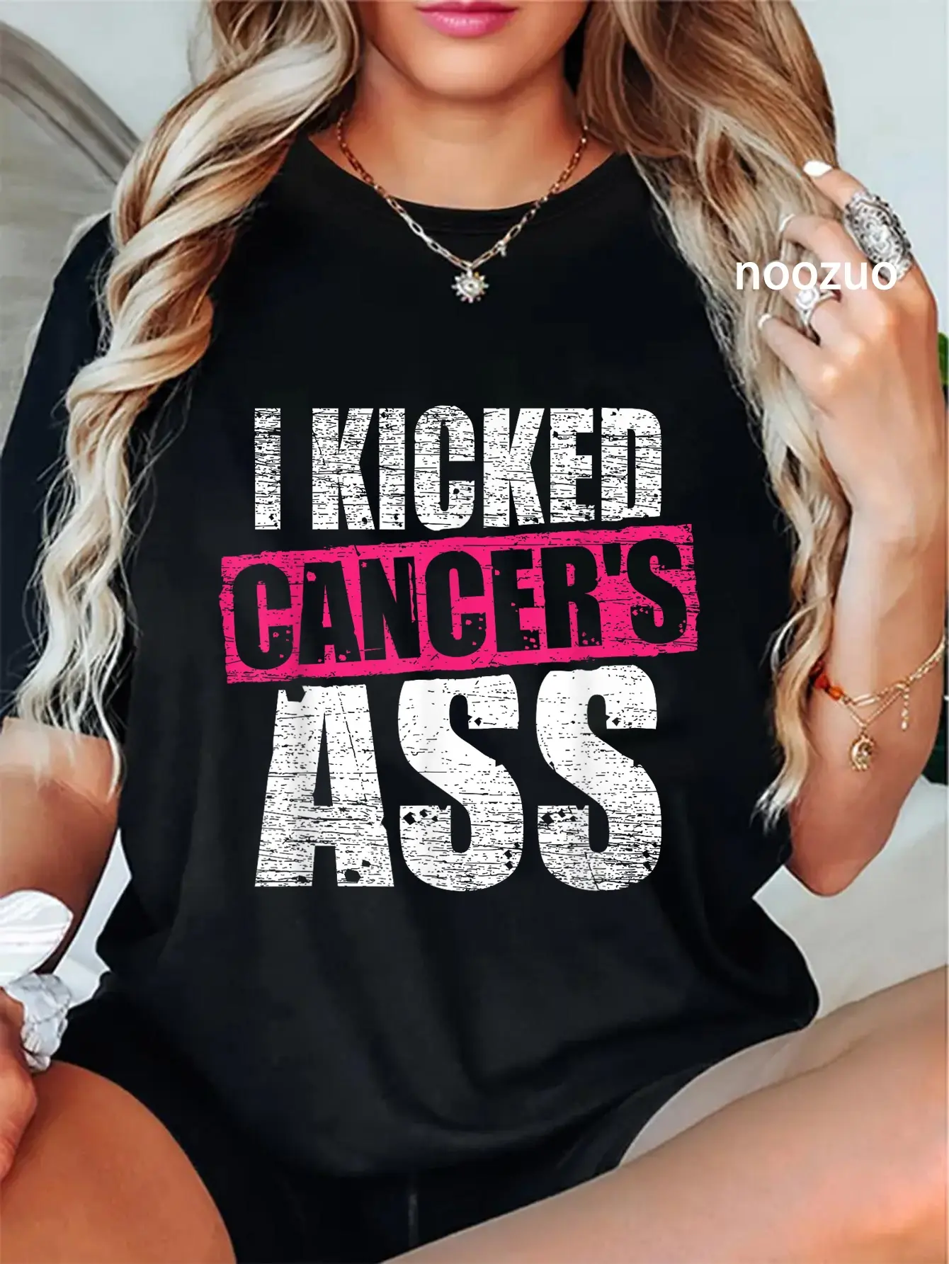 100% Cotton Cancer Shirt I Kicked Cancer's Ass Cancer Patient Warrior T-Shirt
