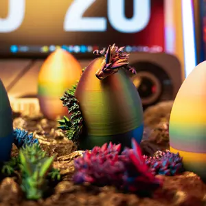 EP LIGHT 3D Print Dragon Egg Table Decorations Figure Gift for Kids