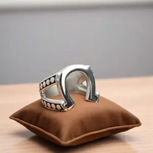 Horseshoe 316L Stainless Steel Ring for Men or Women, Horse Lover Western Jewelry Equestrian Protective