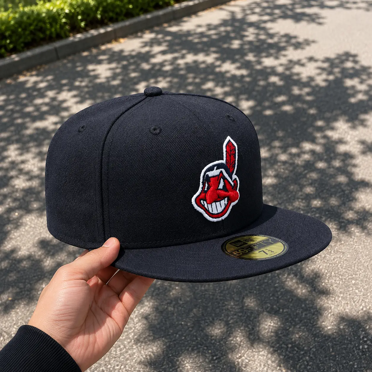 Cleveland Indians New Era Road Collection Chief Wahoo 59FIFTY Fitted Hat
