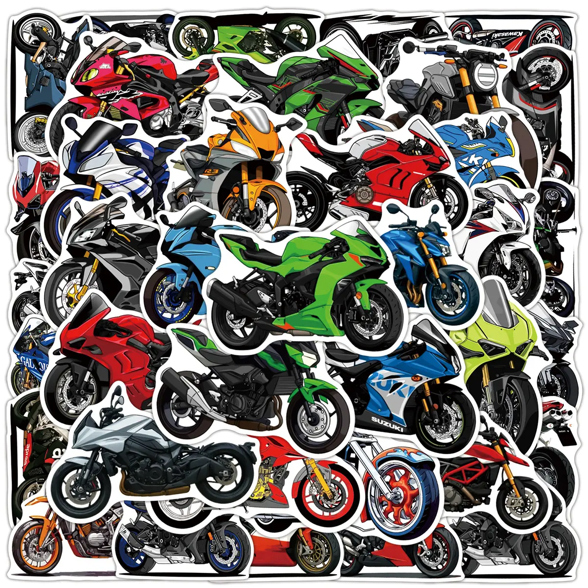 50pcs Personalized Motorcycle Graffiti Series Stickers, Suitable for Faith Based Designs Such As Scrapbooks, Diaries, Laptops, Water Bottles, Cars, Etc., As Gifts with Positive Information, Car Decal, Automotive Decals