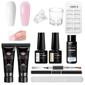 Professional Nail Art Kit, Solid Color Extension Gel Nail Set, Nail Art & Nail Polish Kit for DIY Nail Salon & French Nail Art, UV Gel Kit