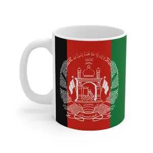 Afghanistan Flag Ceramic Coffee Mug, 11oz Patriotic Tea Cup, National Flag Souvenir, Microwave Safe Office Water Mug