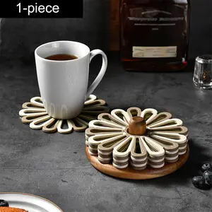 Creative Flower Shaped Silicone Coaster, 1 Count Heat Resistant Non-slip Table Mat, Household Cup Mat, Coffee Table Mat for Home Kitchen Dining Room Tableware, Waterproof Coasters, Drink Coasters