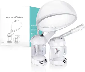 Hair Steamer 2 in 1 Ion Facial Steamer with Extendable Arm Table Top Hair Humidifier Hot Mist Moisturizing Facial Atomizer Spa Face Steamer Design for Personal Care Use at Home 1 Pack + 2Uses