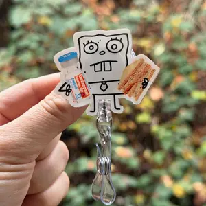 Doodle Ativan and Turkey Sandwich- Nurse badge reel, RN, ER, healthcare, work accessory
