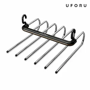UFORU Multi-layer Pants Hanger, Stainless Steel Rack, Space Saving Storage and Organization for Wardrobe, Closet, Bedroom, Suitable for Pants, Jeans, Scarves, Hangingdealsforyou#SummerWins