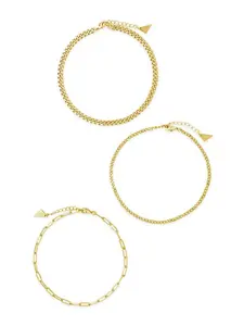 Three Row Chain Anklet Set