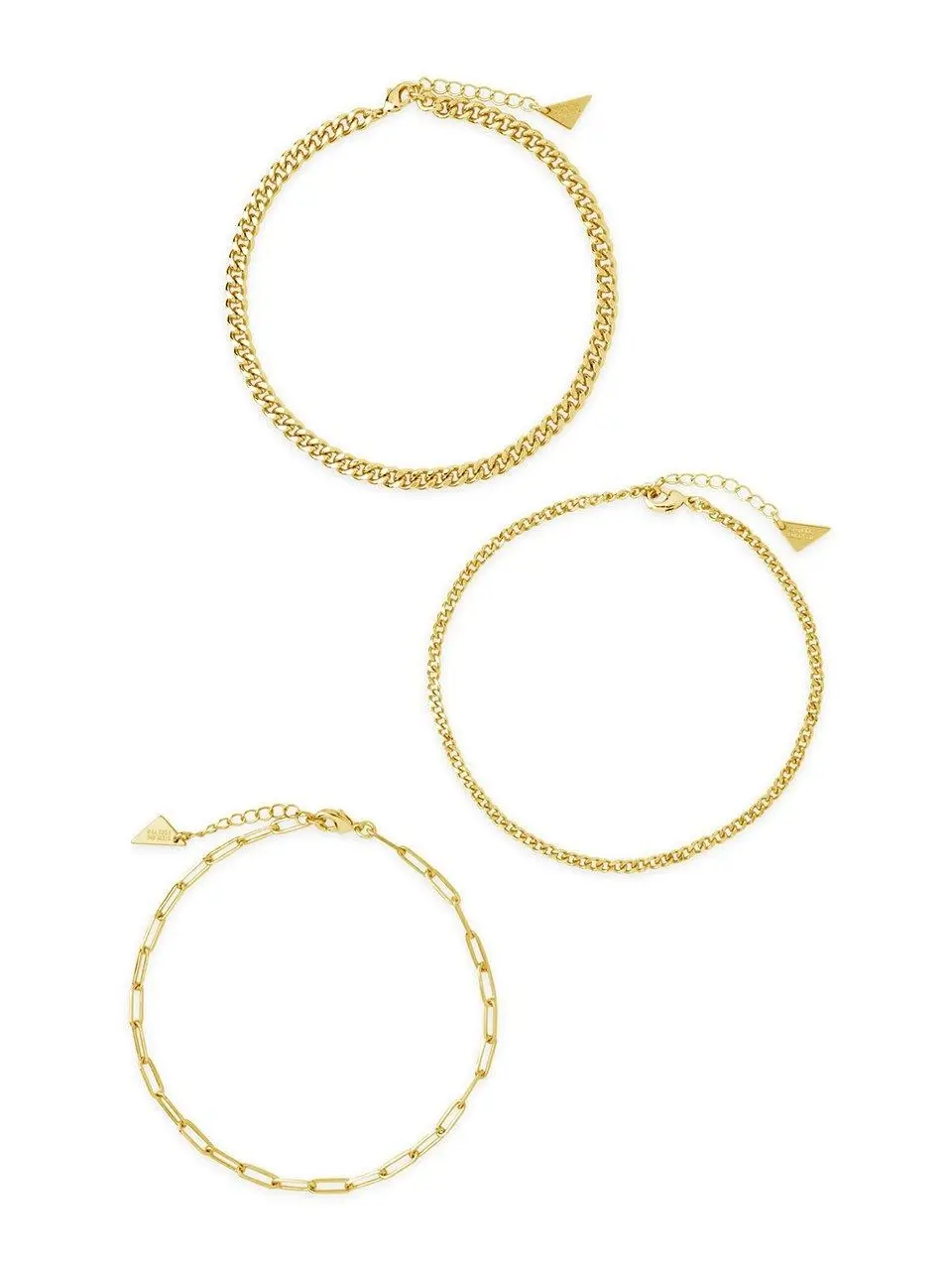 Three Row Chain Anklet Set