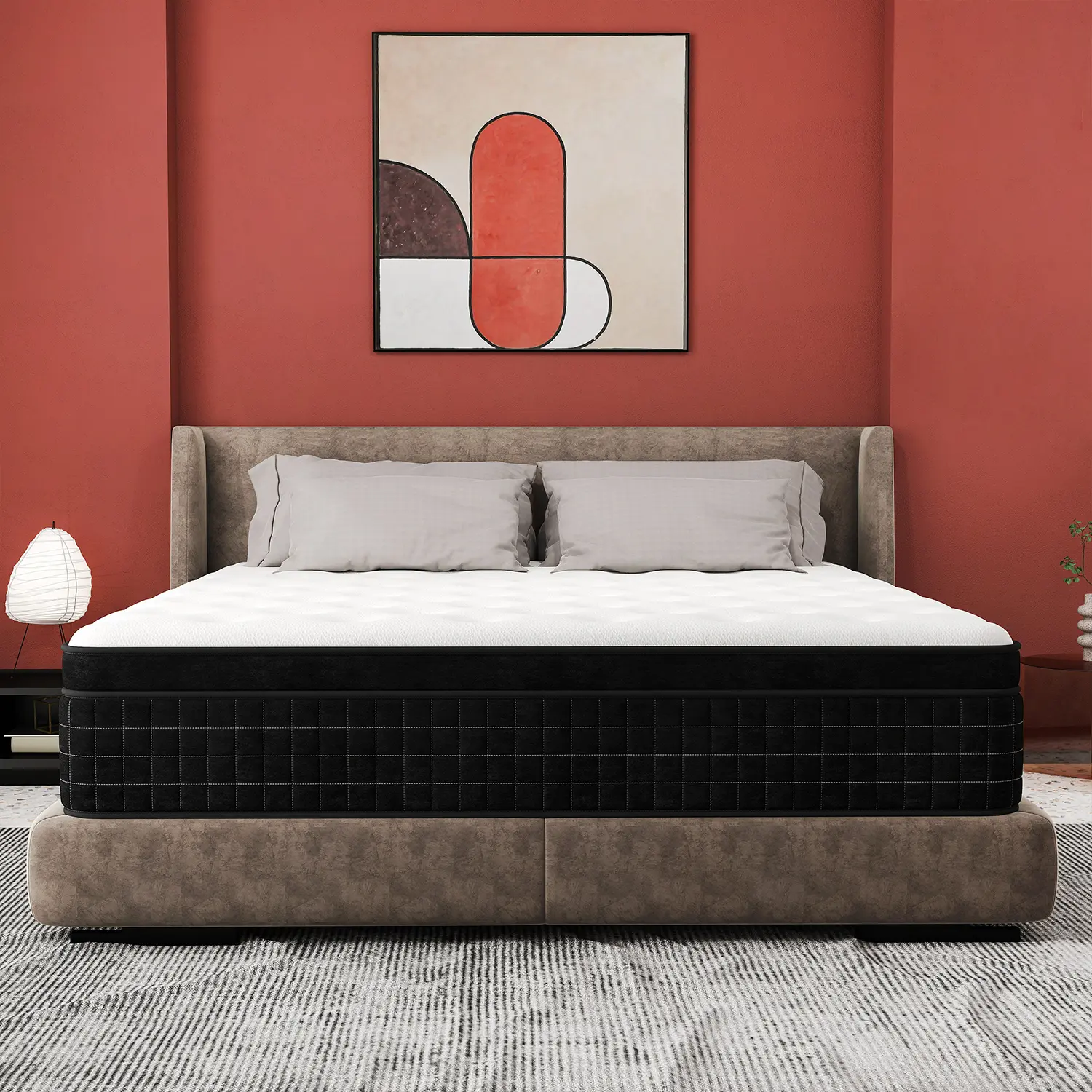 CHEHOON  Twin Full Queen King Mattress in a Box 12/14 Inch Hybrid Memory Foam & Zoned Support Springs, Pressure Relief, Breathable Fabric, Motion Isolation, CertiPUR-US & OEKO-TEX colchon