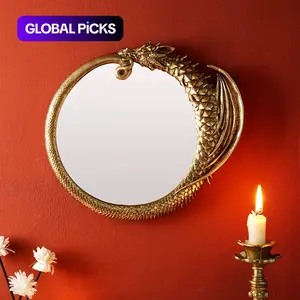 Creative Vintage Resin Dragon Round Wall Mirror, 3D Carved Craft, Living Room Decor, Suitable for Hallway and Lounge, Home Decorative Mirror #GLOBAL PICKS
