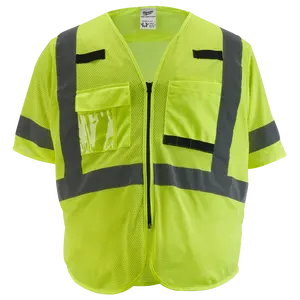 Milwaukee 48-73-5131 Class 3 High Visibility Yellow Mesh Safety Vest - S/M
