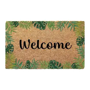 Tropical Welcome Doormat | Indoor & Outdoor Use | Add to cart, Buy now | Tropical Design Coir Doormat | Durable, Non-Slip Base