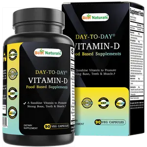 Best Naturals Day-to-Day Vitamin D 5000 IU 90 Veg Capsules - Made with Mushroom Blend, Fruit Vegetable Blend, Omega 3-6-9 Blend, & Digestive Blend