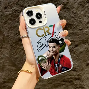 A Minimalist CR7 Design Phone Case Featuring Football Star Ronaldo, Compatible with iPhone Models 17, 16E, 16, 15, 14, 13, 12, 11 Mini Pro Max, Air, X, XR, XSMAX, 8, 7 Plus, Designed to Be Shockproof, Protective with a Frosted Back Cover