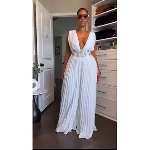 Kimora Embellished Jumpsuit Pleated Womenswear