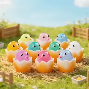 Night Glow Chicken Statue Set, Resin Craft Collectible, Christmas Halloween Home Garden Decor, Kids Room Ornament, Indoor Outdoor Use