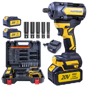 20V cordless high-torque impact driver, wireless drill kit, brushless electric impact driver, 4000mAh battery and charger, 6 sockets and a complete set of accessories, toolbox, automotive and home power tools.