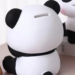 1pc Panda Coin Bank Cartoon PE Polyethylene Money Saving Box Cash Tray for Office Bedroom Desk Organizer fake  flowers religious ornament home laundry  Decor Piggy  White  cash saving box coin piggy bank