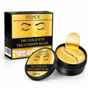 24K Gold Eye Mask 2-Pack, 60 Pads Each, Under Eye Patches for Dark Circles, Puffiness & Brightening