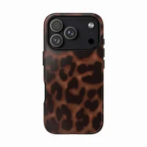 Burgundy Leopard Tough Phone Case – Animal Print Protective iPhone & Samsung Cover