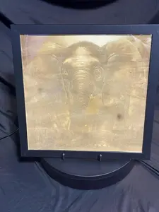 Framed  Elephant Engraving