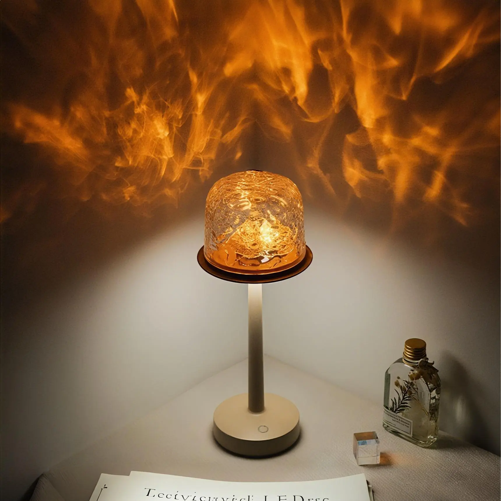16-Color Aurora Water Ripple Table Lamp, Romantic Remote-Controlled Night Light for Bedroom, Holiday Gift & Home Decor