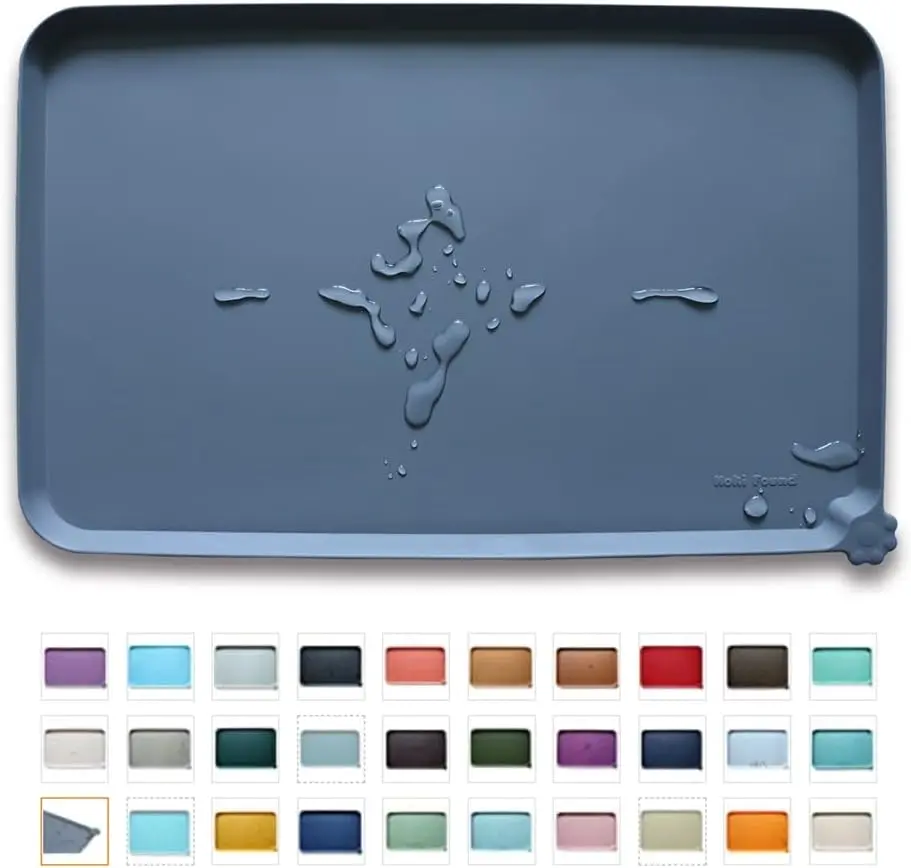 Waterproof Pet Feeding Mats with High Lips - Multiple Size and Colors for Dogs, Cats