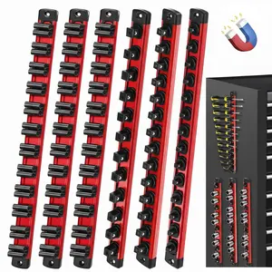 6-  Socket Organizer and   Organizer Set, 3 Socket Rails for 1/4", 3/8" & 1/2" Drive (Metric & SAE), 3 Holders for Screwdrivers & Wrenches (Tools Not Included)
