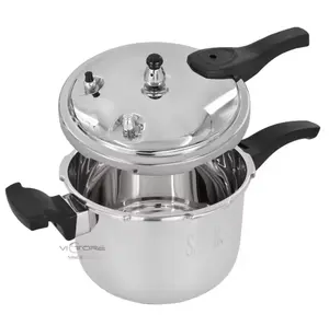 Heavy-Duty Stainless Steel Pressure Cooker for Fast Cooking – Leak-Proof Lid, Safety Valve & Strong Grip Handles