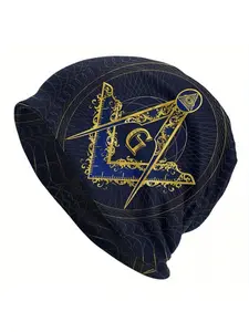 Freemason Square and Compasses Symbol Men's Comfortable Beanie Skull Cap Street Style Bonnet Hats Men Skullies Beanies Novelty Hats
